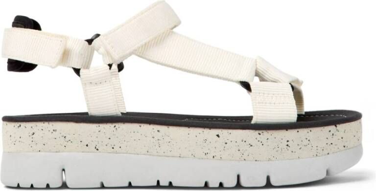 Camper Elegante witte platte sandalen