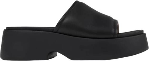 Camper Tasha Leren Plateau Sandalen Black Dames