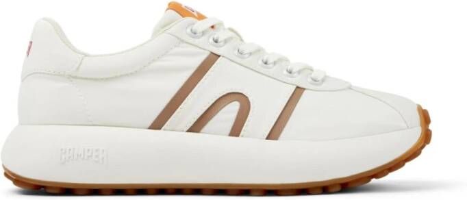 Camper Witte Sneakers met Camel en Witte Details White Dames