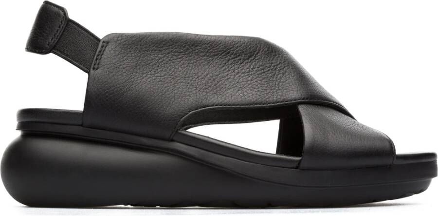 Camper Zwarte elastische sandalen met speels design Black Dames