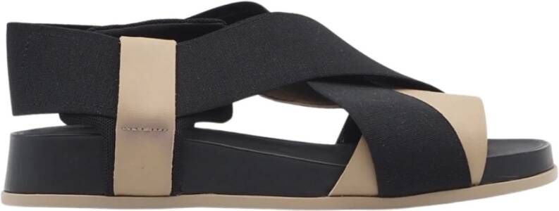 Camper Zwarte en beige Atonik sandalen