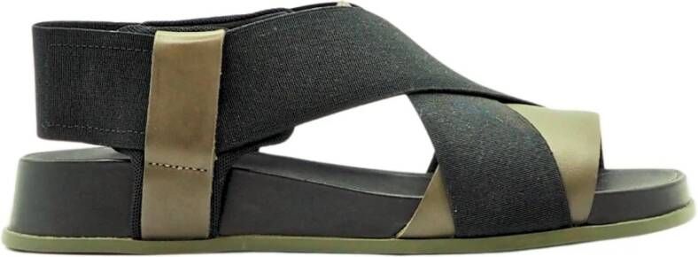 Camper Zwarte en groene Atonik sandalen