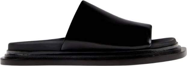 Camper Zwarte Leren Plateau Sandalen