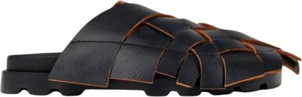 Camper Zwarte Leren Platte Schoenen