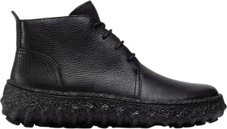 Camper Zwarte Leren Veterschoenen Black Heren