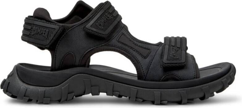 Camper Zwarte platte sandalen voor mannen