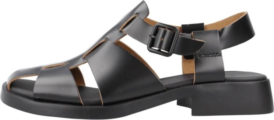 Camper Zwarte Platte Sandalen voor Vrouwen Black Dames