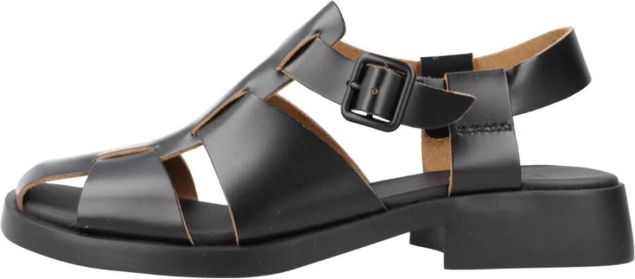 Camper Zwarte Platte Sandalen voor Black