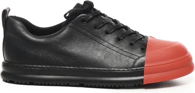 Camper Zwarte Sneakers met Leren Bovenwerk
