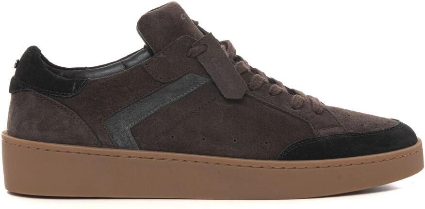 Canali Lage Sneaker van Suède en Rubber