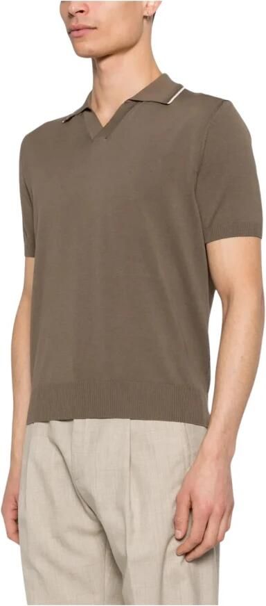Canali Polo shirt met ribboord