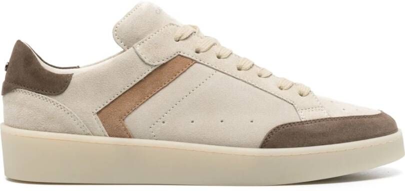 Canali Italiaanse leren sneakers met rubberen zool