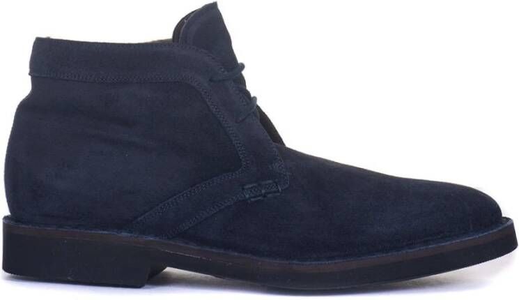 Canali Suede ankle boots Blauw Heren