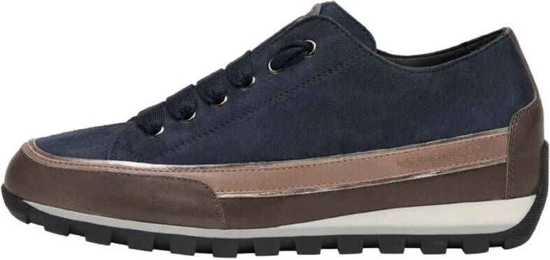 Candice Cooper Buffed leather and suede sneakers Janis Strip Chic Blue Dames