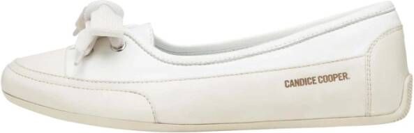 Candice Cooper Buffed leather ballet flats Candy BOW White Dames