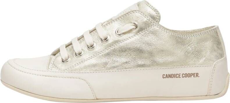 Candice Cooper Fade-effect leather sneakers Rock S Yellow Dames