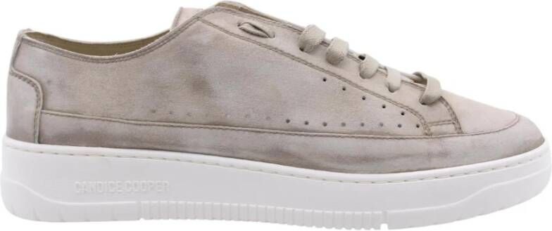 Candice Cooper Buffed leather and suede sneakers Janis Strip Chic Gray - Foto 15