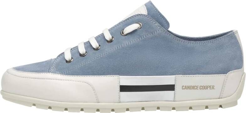 Candice Cooper Leather and suede sneakers Sanborn Patch S Blue Heren