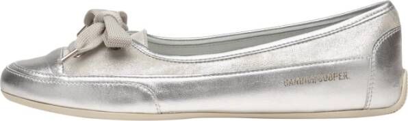 Candice Cooper Silver nappa leather ballet flats Candy BOW Gray Dames