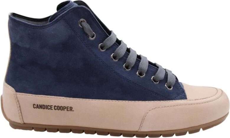 Candice Cooper Leather and velour ankle sneakers Plus Blue Dames
