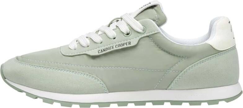 Candice Cooper Suede and technical fabric sneakers Plume. Green Dames
