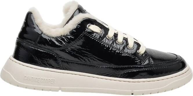 Candice Cooper Zwarte lak sneakers Black Dames