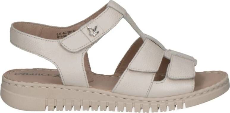 Caprice Beige Casual Platte Sandalen Vrouwen