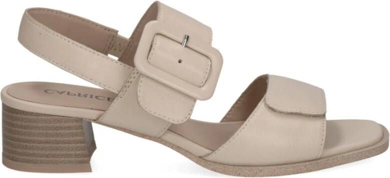 Caprice Beige Casual Platte Sandalen Vrouwen