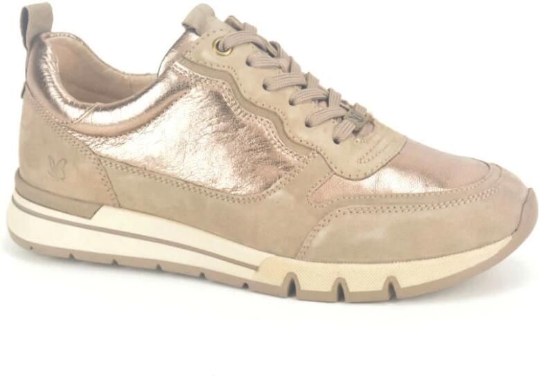 Caprice Taupe Goud Runner Tapijt Modern Stijl
