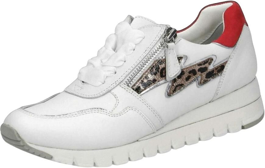 Caprice Ibiza leren sneakers wit panterprint