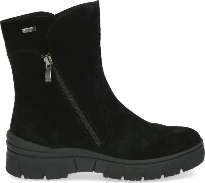 Caprice Zwarte Suède Gesloten Booties