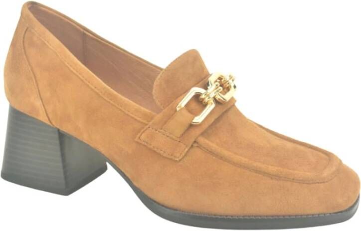 Caprice Cognac daim Moccassin DH 5cm Bruin Dames