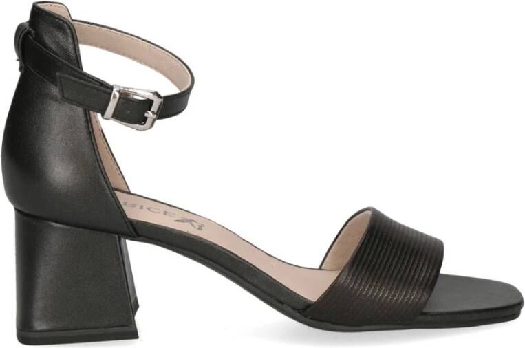 Caprice Elegante Zwarte Open Platte Sandalen Black Dames