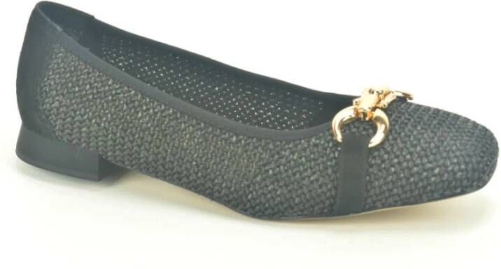 Caprice Raffia Ballerina Flats met Gar. Plat
