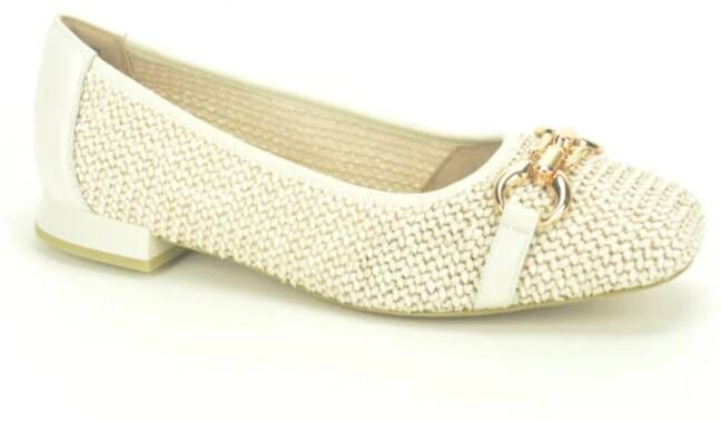 Caprice Raffia Ballerina Flats met Platform