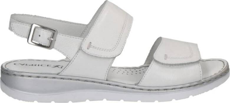 Caprice Witte Open Platte Sandalen Vrouwen