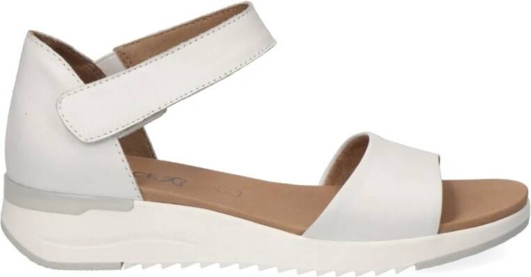 Caprice Witte Open Platte Sandalen Vrouwen White Dames