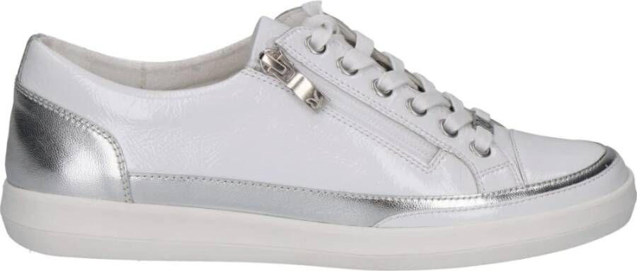 Caprice Witte Zilveren Sneakers voor Vrouwen