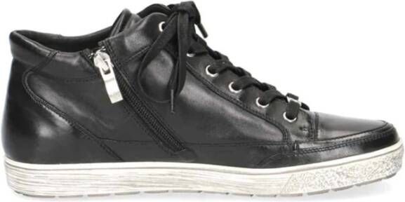 Caprice Zwarte leren enkel sneakerboot