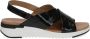 Caprice Zwarte Leren Platte Sandalen voor Vrouwen Black Dames - Thumbnail 2