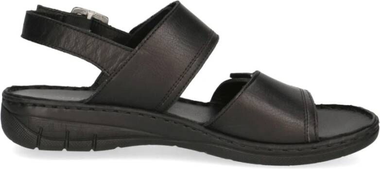 Caprice Zwarte Nappa Casual Open Sandalen Black Dames