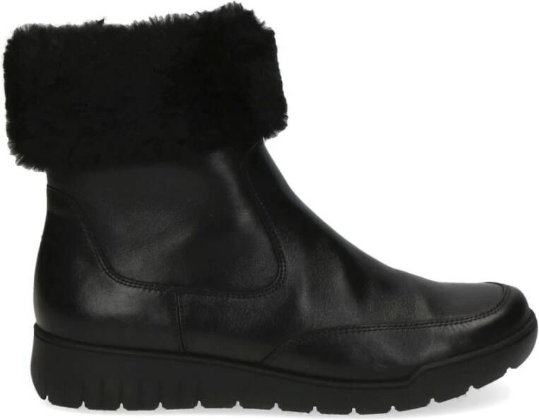 Caprice Zwarte Nappa Gesloten Booties Black Dames