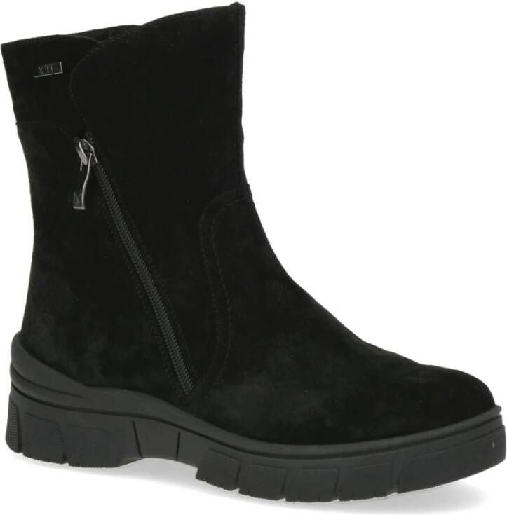 Caprice Zwarte Suède Gesloten Booties Black Dames