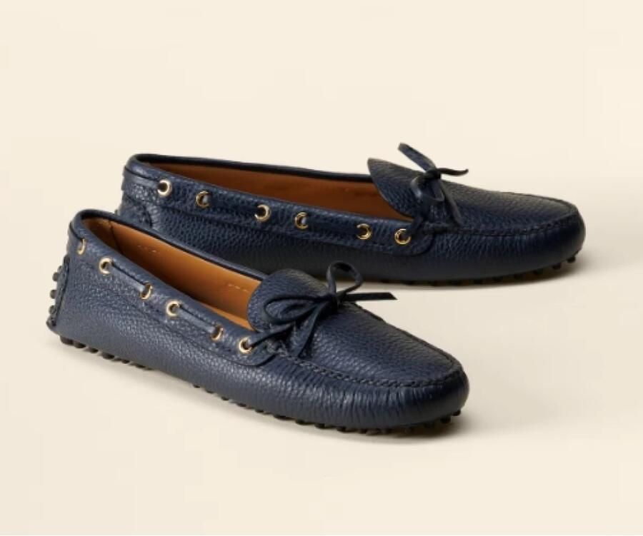 Car Shoe Blauwe Suède Mocassin Schoen