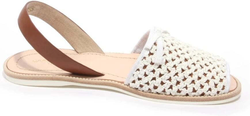 Car Shoe Witte raffia sandaal schoen model Kdx79L