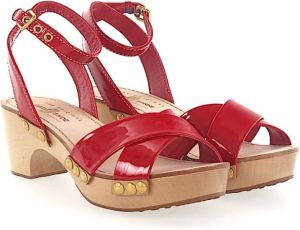 Car Shoe High Heel Sandals Rood Dames