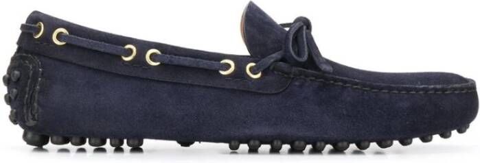 Car Shoe Ink-Blauwe Suède Loafers met Pebble-Zool Blue Heren
