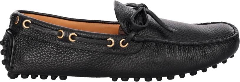 Car Shoe Leren Loafers voor Warm Weer Black Heren