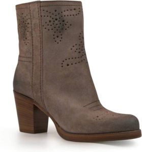 Car Shoe Mid-kalf enkellaarzen in suede Grijs Dames