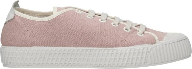Car Shoe Roze Stoffen Sneakers met Verouderingseffect